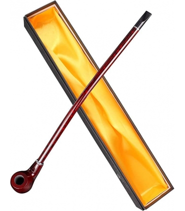 پیپ هیساگتک  چرچ واردن چوب گلابی ساقه بلند Hysagtek Long Churchwarden Tobacco Pipe Wooden Long Stem Smoking Pipe