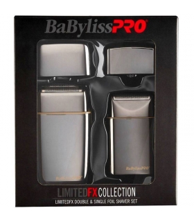 ست دو عددی شیور بابیلیس فویلی دو تیغه و تک تیغه گان متال BaByliss Pro LIMITEDFX Gunmetal Foil Shaver FXFSHOLPK2GMG