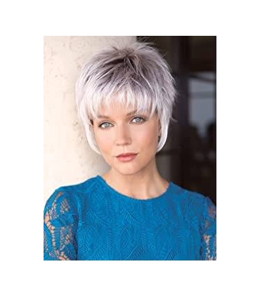 کلاه گیس (پوستیژ) زنانه کوتاه پیکسی خاکستری آمبره چتری دار Layered Gray Wigs
