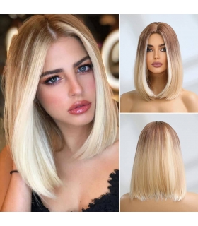 کلاه گیس (پوستیژ) زنانه  مصری باب آمبره قهوه ای بلوند Blonde Bob