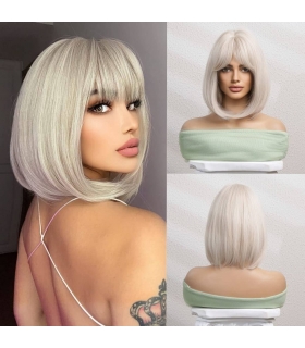کلاه گیس (پوستیژ) زنانه مصری باب چتری دار بلوند دودی اش Bob Ash Blonde Wig