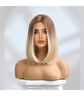 کلاه گیس (پوستیژ) زنانه  مصری باب آمبره قهوه ای بلوند Blonde Bob