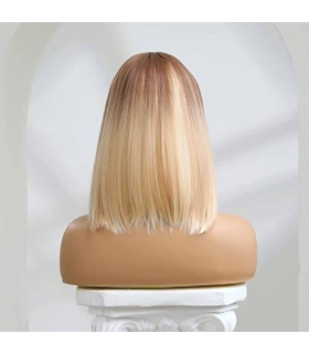کلاه گیس (پوستیژ) زنانه  مصری باب آمبره قهوه ای بلوند Blonde Bob