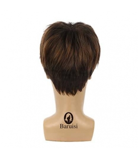 کلاه گیس (پوستیژ) مردانه کوتاه لیر قهوه ای مخلوط چتری Short Layered Wig