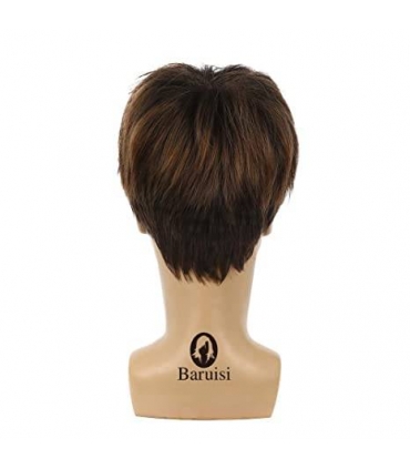 کلاه گیس (پوستیژ) مردانه کوتاه لیر قهوه ای مخلوط چتری Short Layered Wig