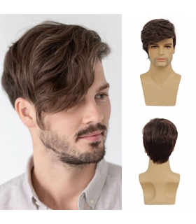 کلاه گیس (پوستیژ) مردانه کوتاه قهو ه ای جلو حالت دار Mens Brown Wig