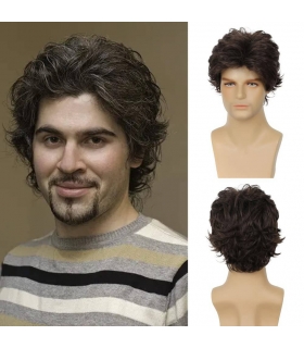 کلاه گیس (پوستیژ) مردانه مجعد لیر کوتاه قهو ه ای روشن Light Brown Wigs