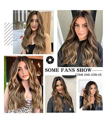 کلاه گیس (پوستیژ) زنانه قهوه ای بلوند آمبره بلند Long Wavy Ombre Wig