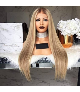 کلاه گیس (پوستیژ) زنانه بلند لخت هایلایت دار بلوند پلاتینی Platinum Blonde Wig