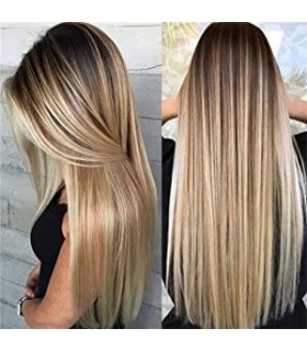 کلاه گیس (پوستیژ) زنانه بلند لخت هایلایت دار بلوند پلاتینی Platinum Blonde Wig