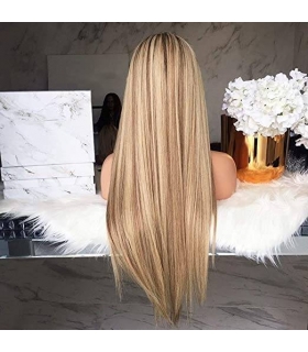 کلاه گیس (پوستیژ) زنانه بلند لخت هایلایت دار بلوند پلاتینی Platinum Blonde Wig