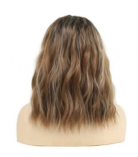 کلاه گیس (پوستیژ) زنانه باب چتری دار مجعد هایلالیت دار قهو ه ای بلوندSEVENCOLORS Short Brown Bob Wigs