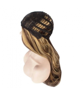 کلاه گیس (پوستیژ) زنانه بلند حالت دار موج دار قهوه ای هایلایت بلوند Golden Brown Wig