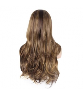 کلاه گیس (پوستیژ) زنانه بلند حالت دار موج دار قهوه ای هایلایت بلوند Golden Brown Wig