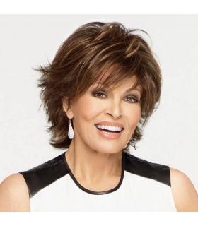 کلاه گیس (پوستیژ) زنانه کوتاه پیکسی قهوه ای روشن هایلایت دار