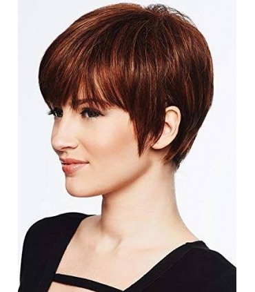 کلاه گیس (پوستیژ) زنانه پیکسی چتری قهوه ای ماهگونی Pixie Cut Short Wigs
