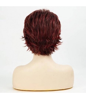 کلاه گیس (پوستیژ) زنانه کوتاه پیکسی لیر آمبره قهوه ای شرابی چتری دار Short Red Pixie Cut Wigs