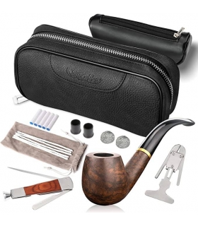 ست پیپ اسکات چوب گلابی به همراه کیف چرمی و کلیه لوازم جانبی Scotte Tobacco Smoking Pipe