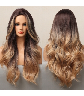 کلاه گیس (پوستیژ) زنانه بلند حالت دار آمبره قهوه ای بلوند Women's Blonde Wigs