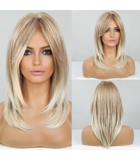 کلاه گیس (پوستیژ) زنانه لیر لخت بلند بلوند هایلایت دار Long Layered Blonde Wigs