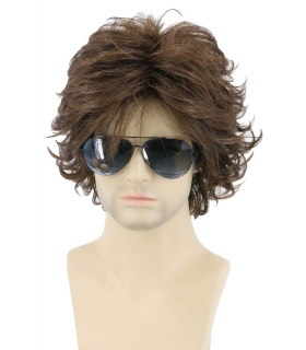 کلاه گیس (پوستیژ) مردانه کوتاه لایه لایه قهوه ای Mens Wigs Brown
