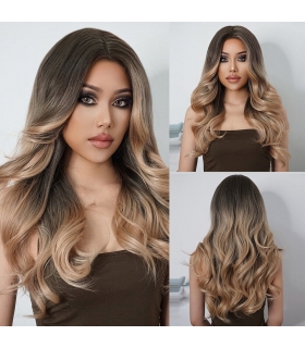 کلاه گیس (پوستیژ) زنانه بلند حالت دار آمبره قهوه ای بلوند Women's Blonde Wigs
