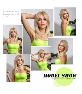 کلاه گیس (پوستیژ) زنانه لیر لخت بلند بلوند هایلایت دار Long Layered Blonde Wigs