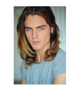 کلاه گیس (پوستیژ) زنانه مردانه متوسط حالت دار آمبره قهوه ای بلوند Men Medium length Curly Wavy