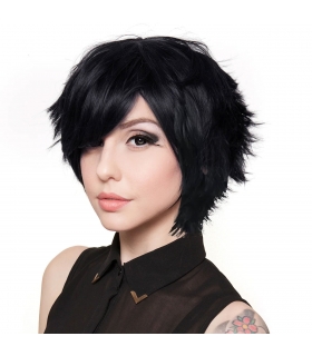 کلاه گیس (پوستیژ) مردانه و زنانه کوتاه فشن چتری دار مشکی Wig Short with Bangs