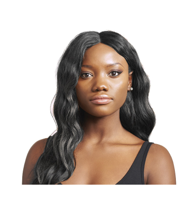 کلاه گیس (پوستیژ) زنانه آمیزی بلند مشکی حالت دار Ameesi Black Long Synthetic Wig