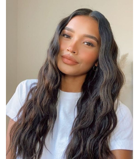 کلاه گیس (پوستیژ) زنانه آمیزی بلند مشکی ویو حالت دار Ameesi Black Long Synthetic Wig