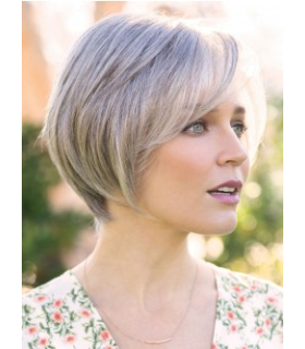کلاه گیس (پوستیژ) زنانه و مردانه لخت و کوتاه نقره ای چتری دار Wig Hair Straight Short