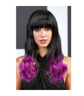 کلاه گیس (پوستیژ) زنانه اچ اس جی بلند مشکی آمبر بنفش جلو چتری Front Lace Black Wigs