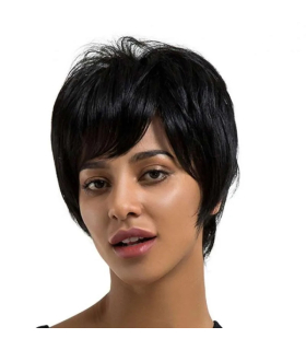 کلاه گیس (پوستیژ) زنانه و مردانه حالت دار و کوتاه Straight Short Wig