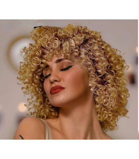 کلاه گیس (پوستیژ) زنانه فر افرو کوتاه بلوند عسلی Afro Wigs
