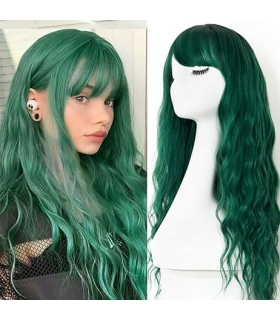 کلاه گیس (پوستیژ) زنانه بلند حالت دار رنگی فانتزی Curly Wavy