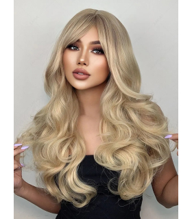 کلاه گیس (پوستیژ) زنانه بلند فر و حالت دار چتری Long Curly Wig