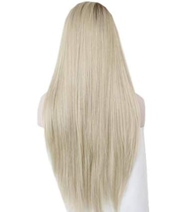 کلاه گیس (پوستیژ) زنانه بلند لخت آمبره هلویی ای بلوند long straight wig