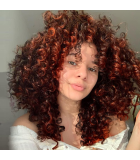 کلاه گیس (پوستیژ) زنانه فر افرو قهوه ای هایلایت دار Curly Wigs