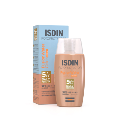 کرم ضد آفتاب ایزدین رنگی متوسط فیوژن واتر اصل ISDIN Fotoprotector SPF 50