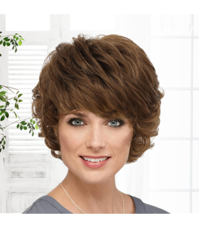 کلاه گیس (پوستیژ) زنانه کوتاه لیر حالت دار چتری قهوه ای Womens Short Curly