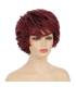 کلاه گیس (پوستیژ) زنانه کوتاه لیر حالت دار چتری رنگ شرابی Wine Red Wig