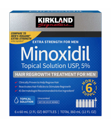 محلول موضعی مردانه کرکلند ماینوکسیدل 5% رویش مجدد مو و ضد ریزش مو Kirkland Minoxidil 5% Topical for Men