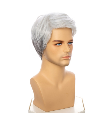 کلاه گیس و پوستیژ مردانه کوتاه سفید و خاکستری Blond Wholesale