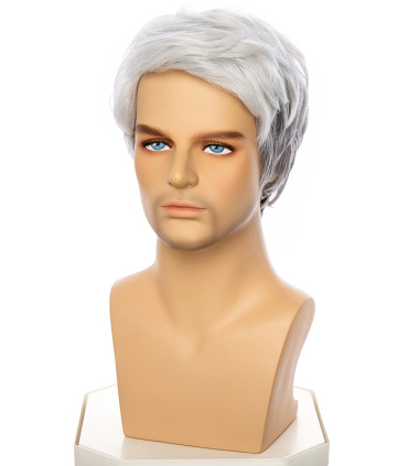 کلاه گیس و پوستیژ مردانه کوتاه سفید و خاکستری Blond Wholesale