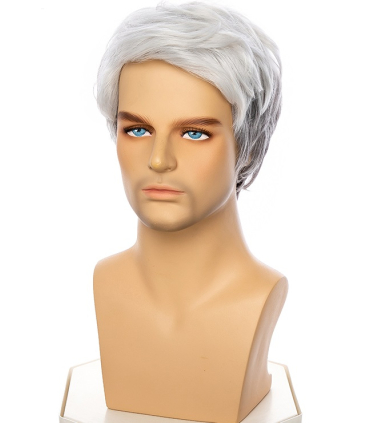 کلاه گیس و پوستیژ مردانه کوتاه سفید و خاکستری Blond Wholesale