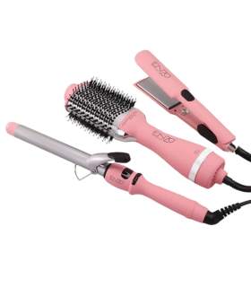 سشوار برس دار چرخشی انزو پروفیشینال همراه اتو و فرکننده مو Enzo Professional EN-5610