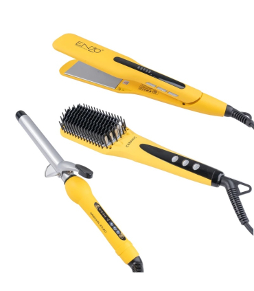 اتو مو انزو پروفیشینال به همراه فرکننده و برس حرارتی Enzo Professional EN_3955W